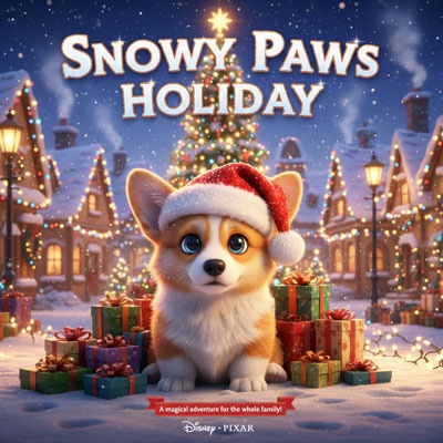 pixar dog christmas or holiday poster