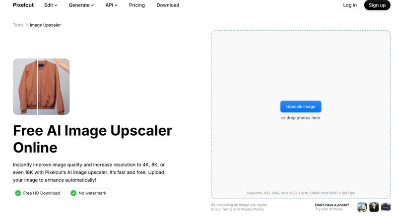 pixelcut free ai image upscaler