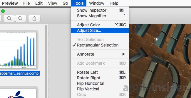 preview adjust size
