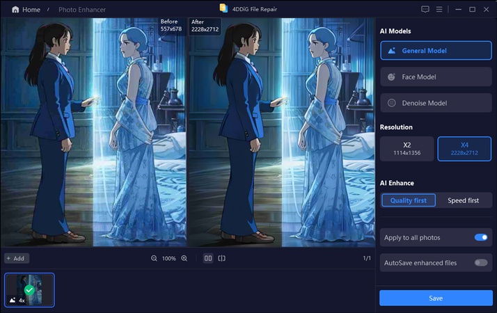 preview and save enhanced ghibli images