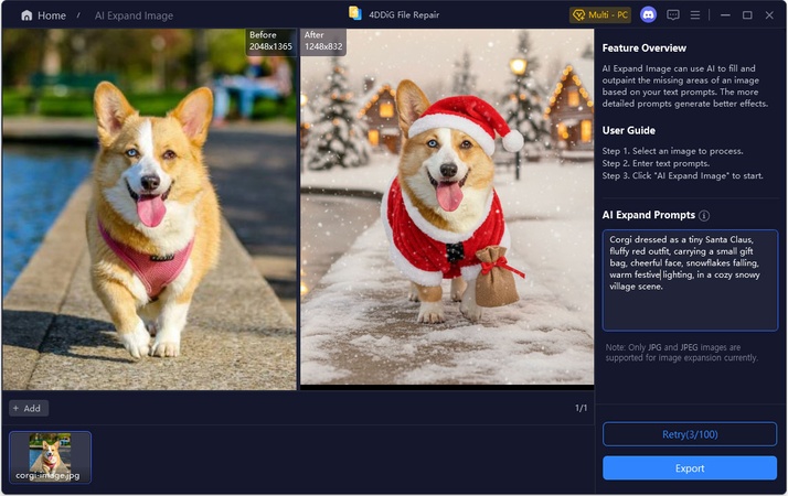 preview save generated christmas style image
