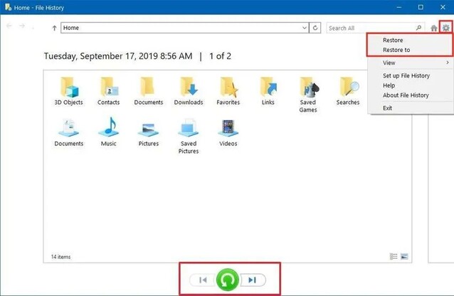 recall deleted photos from file history