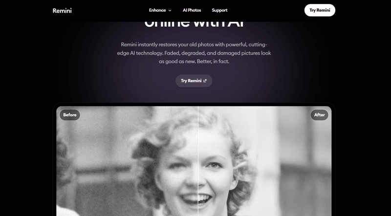 Remini KI für Porträt Restaurierung