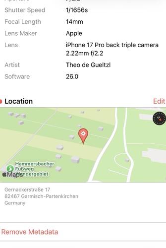 remove metadata in iphone metapho app