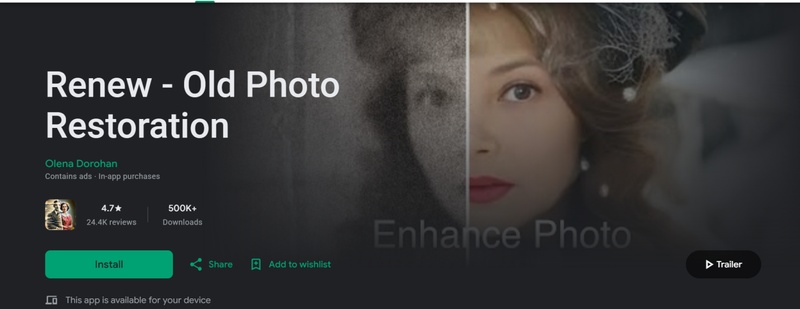 renew old photo restoration app