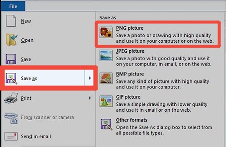 save heic to png in paint