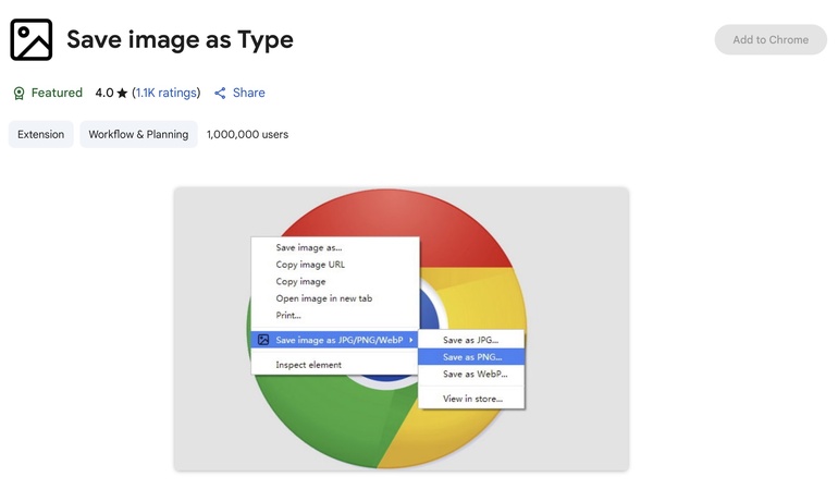 save image as type chrome erweiterung