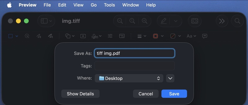 save tiff to pdf in mac preview app