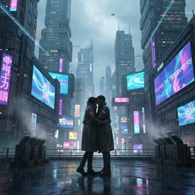 sci-fi love story photo by gemini ai
