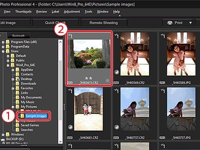 select cr2 image for converting to jpg