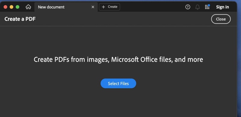 select files to add to adobe acrobat