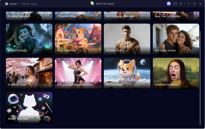select theme template