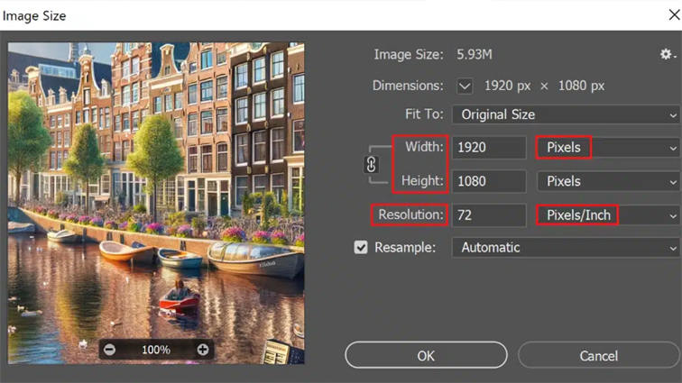 set image resolution