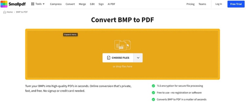 small bmp to pdf converter online