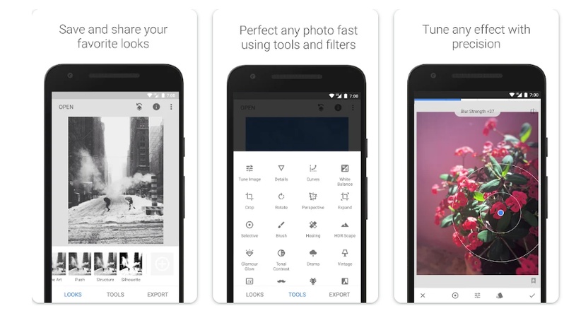 snapseed app with free blemish remover