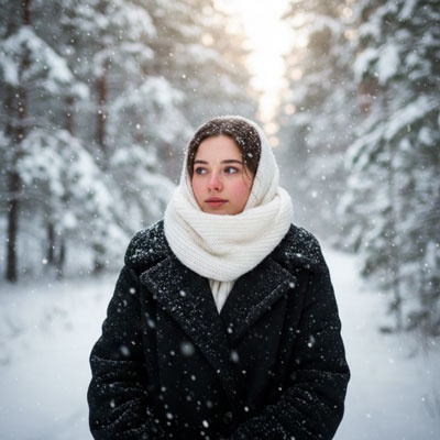 snowy forest portrait