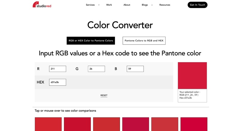 studiored hex color converter to pantone