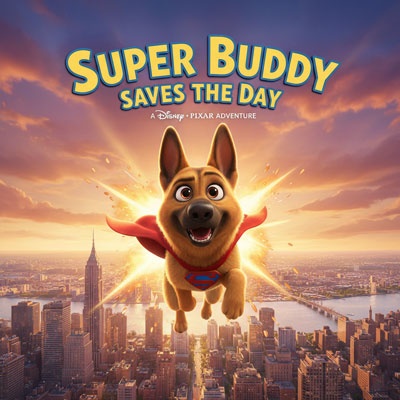 trending pixar ai dog as supper buddy