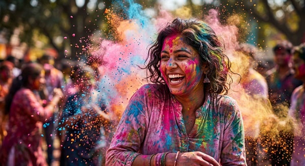 ultra realistic cinematic holi portrait