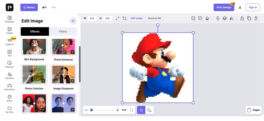 unpixelate an image online with pixelied