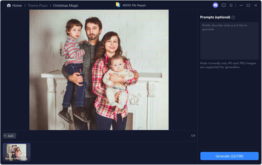 upload family photos to 4ddig ai image style transfer