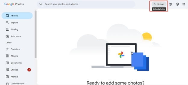 Fotos zu Google Fotos hochladen