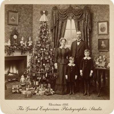 victorian christmas portrait photo by gemini ai