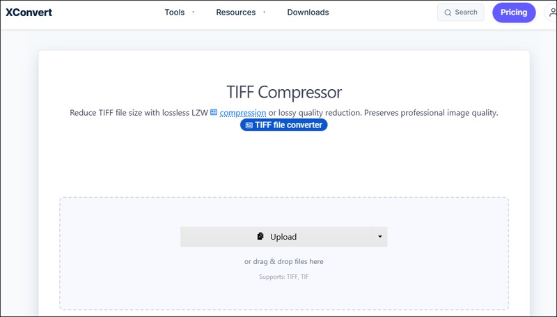 xconvert tiff compressor