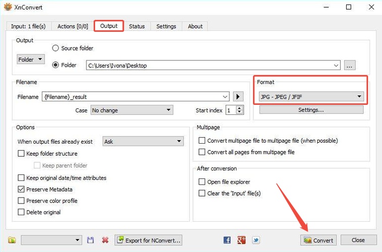 xnconvert export tiff to jpg
