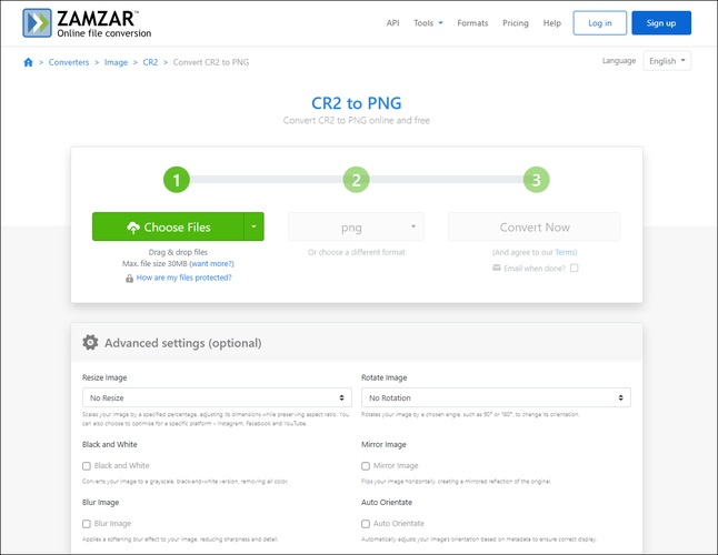 zamzar cr2 to png converter