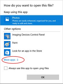 check file associations to fix png files not opeing-step 2