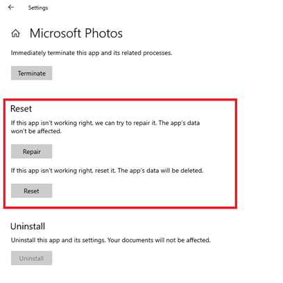 reset or repair photo viewer to fix jpg file not opening-2