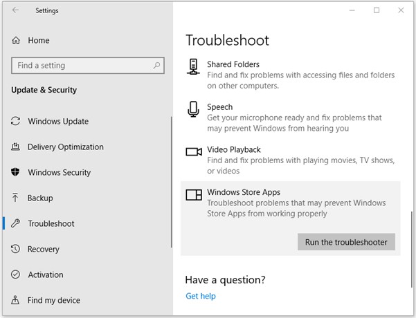 run windows store apps troubleshooter to fix jpg not opening