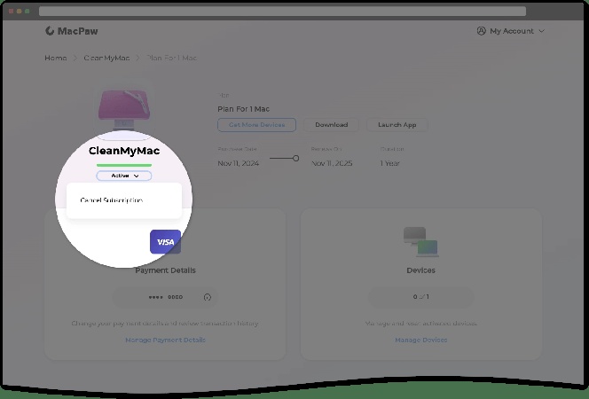 CleanMyMac 구독 취소