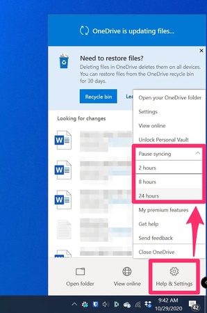 cancel onedrive syncing to fix slow pc performance