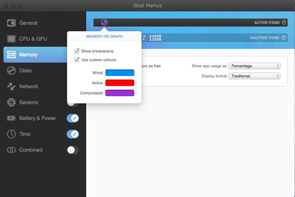 Check Mac Memory Usage in Istat Menu