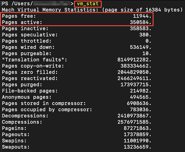 Mac Speichernutzung über Terminal mit vm_stat überprüfen