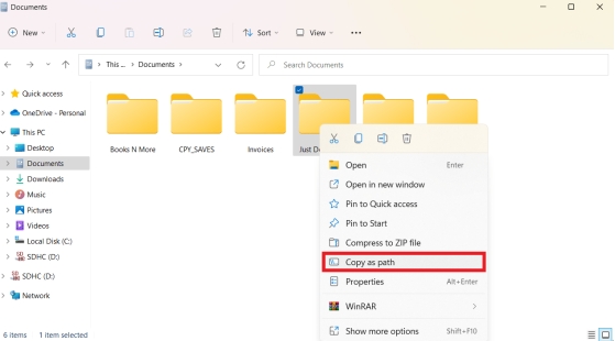 file explorer copy as path