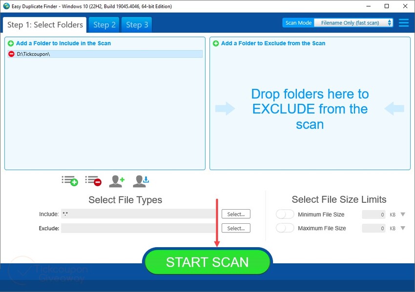 easy duplicate finder start scan