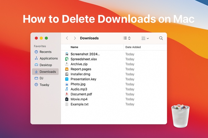 how to delete downloads on mac