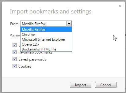 import chrome data to firefox to open page properly