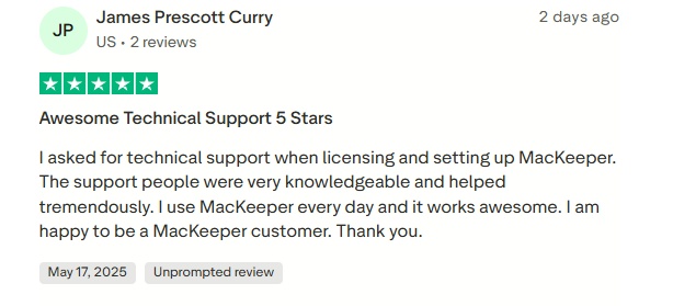 MacKeeper 사용자 리뷰 1