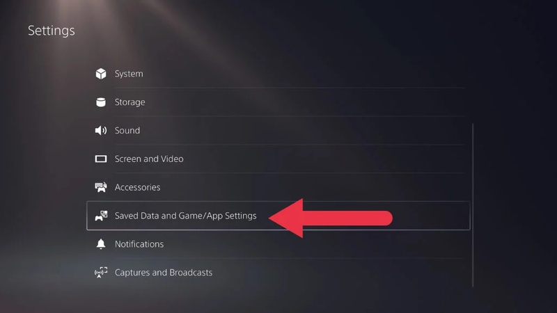 PS5 guarda datos y configuraciones de juegos o aplicaciones