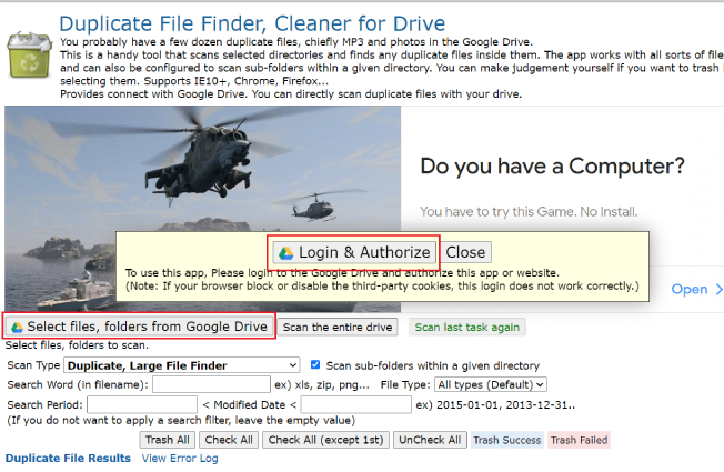 remove duplicates in google drive with add-on-3