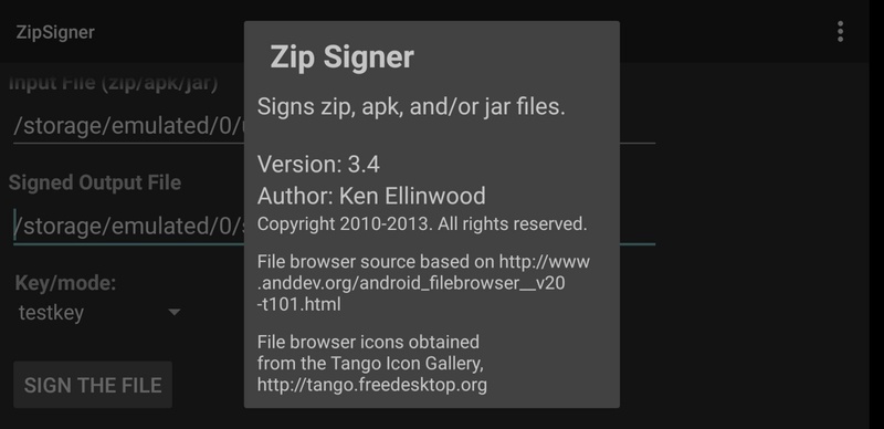cambie el nombre de apk con zipsigner para corregir la aplicación no instalada para un paquete no válido
