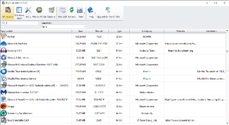 revo uninstaller and bloatware remover on windows