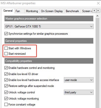 turn off msi afterburner to fix rdr2 out of memory
