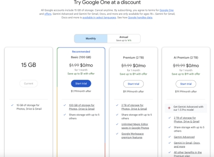 upgrade to google one plan