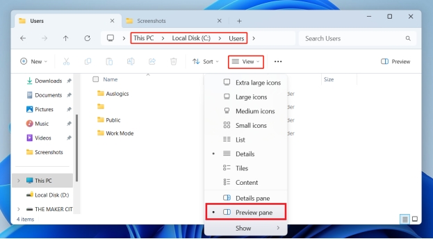 ver panel de vista previa en el explorador de archivos