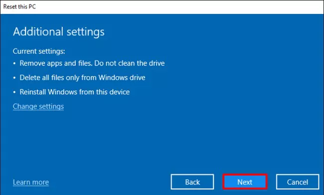 Überprüfung der zurückgesetzten Änderungen